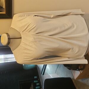 Talbots Silver Metallic Long Sleeve Blouse